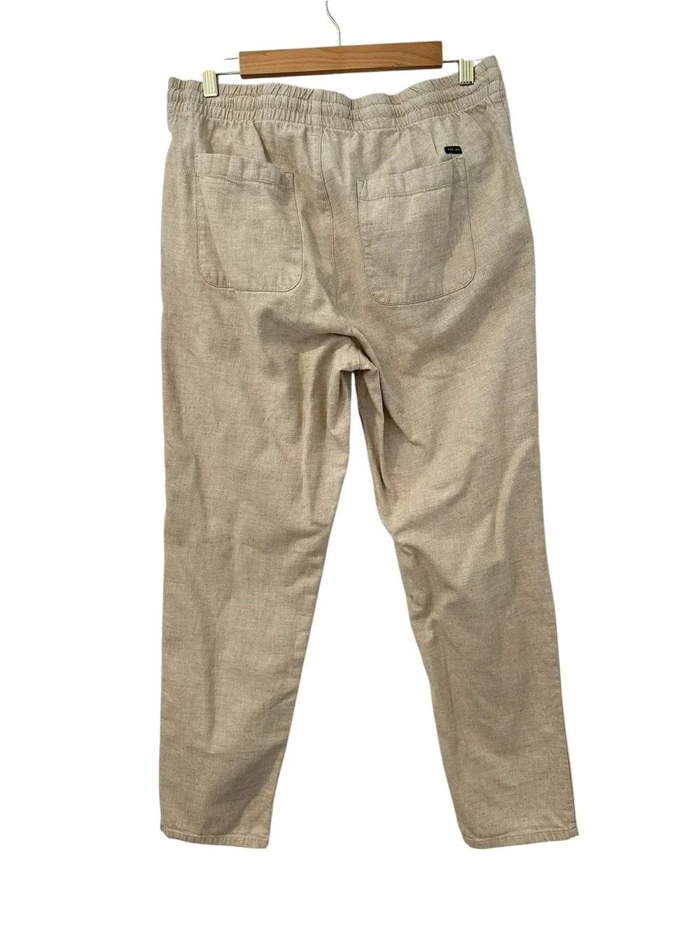 Men's Casual Drawstring Linen-Blend Pants in Beige